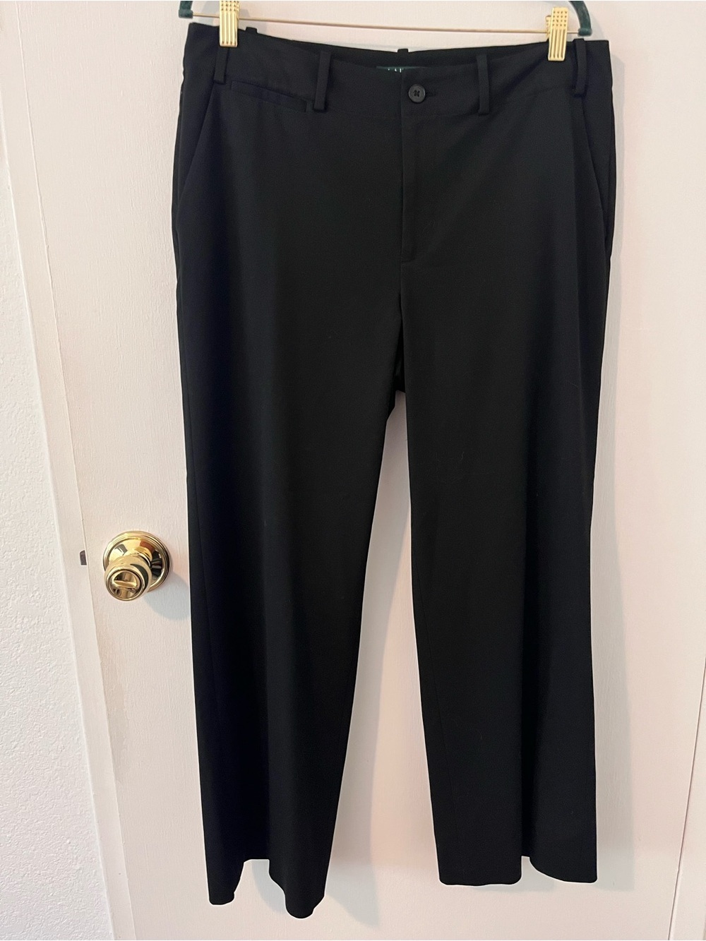 Lauren Ralph Lauren Women's Sanderson Trouser Pants Straight Leg Black Size 12